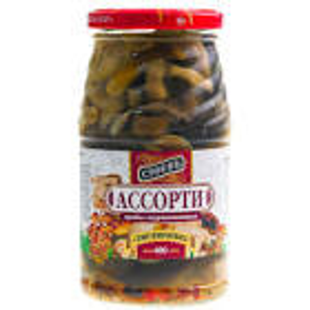 Ассорти "Стоевъ" грибы маринованные с/б 480гр. 1/8
