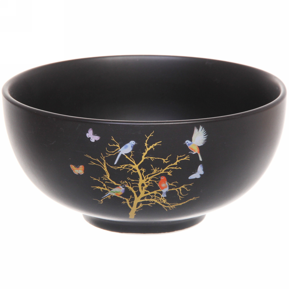 Салатник керамический «Райский сад» 17,5*8,5см, черный