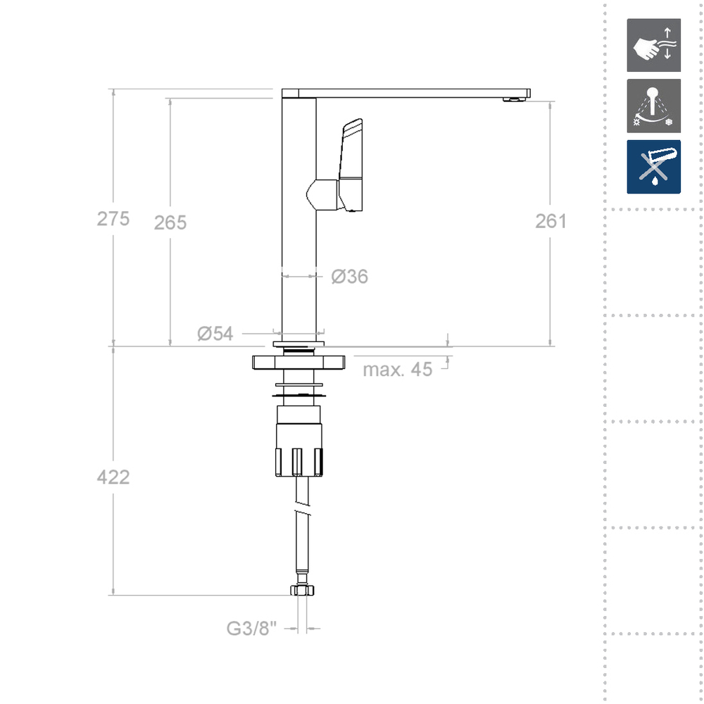 Смеситель для кухни KITCHEN 388401MACU медный