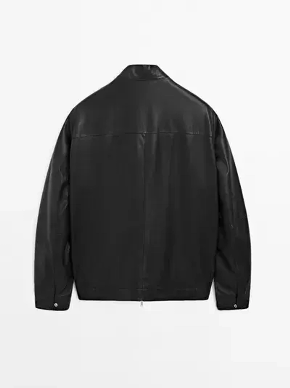 Massimo Dutti Куртка из овечьей кожи наппа, черный