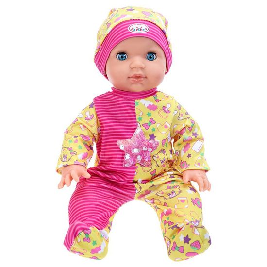 Пупс озвуч 35см, Шаинский музыка пьет, писает, закр. глазки, 4 акс, 2000 слов КАРАПУЗ