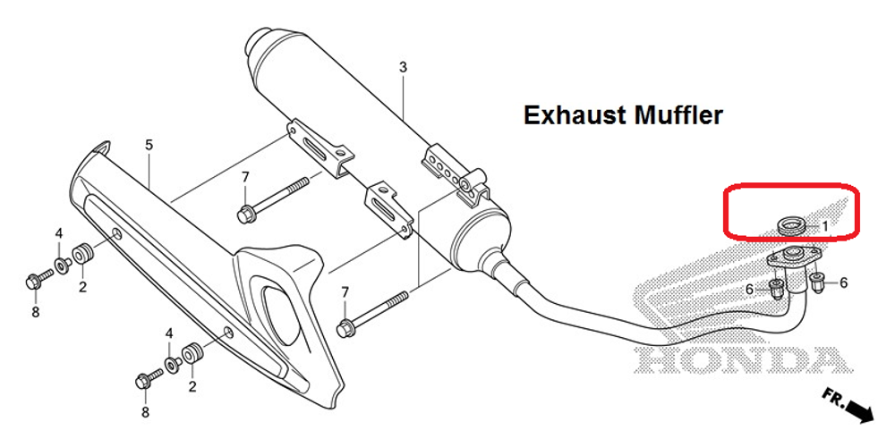 18291-GE2-921 (18291-GE2-920). GASKET, EX. PIPE