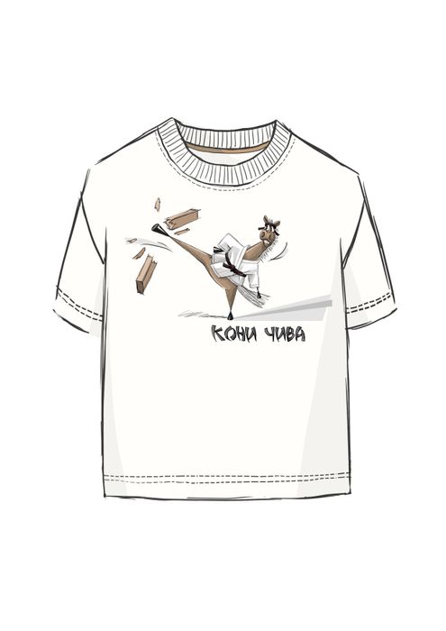 ФУТБОЛКА ЖЕНСКАЯ ФЛИН МОЛОЧНЫЙ КОНИ ЧИВА