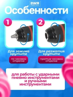 Патрон ударный быстрозажимной 13 мм, 1/2 М2 для шуруповерта ,дрели