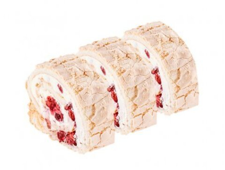 Меренговый рулет с малиной