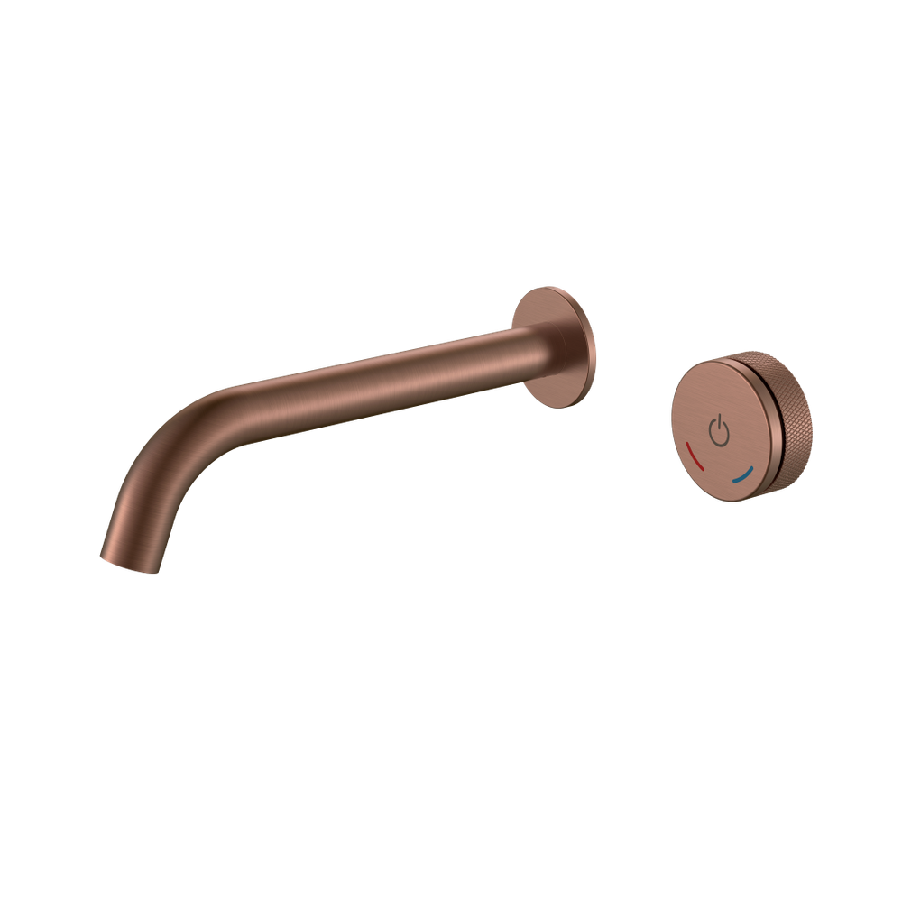 Смеситель автоматический для раковины из стены на 2 отв. TECH Brushed Bronze