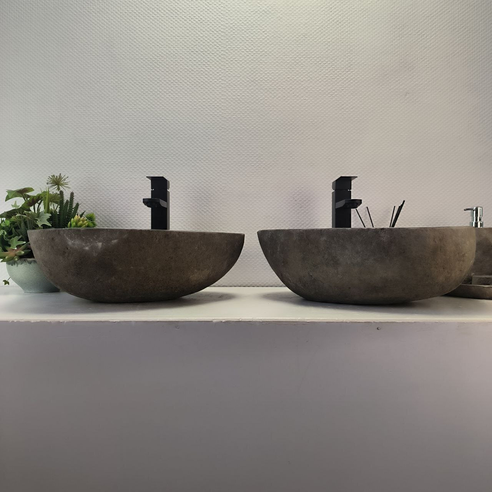 Раковина из речного камня ПАРА! RS-63698 45*41*15 2шт 0126