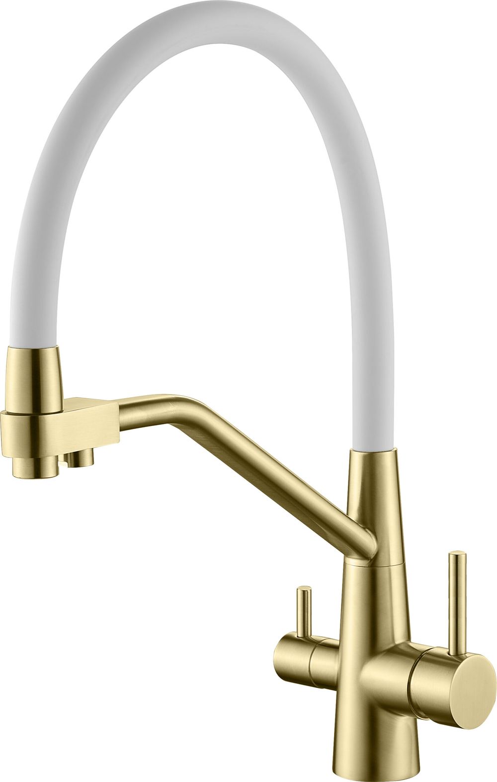 Смеситель для кухни SPLENKA ЗОЛОТОЙ САТИН / БЕЛЫЙ S71.62.03