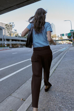 ZARA БРЮКИ BALLOON С ЗАЩИПАМИ, КОРИЧНЕВЫЙ