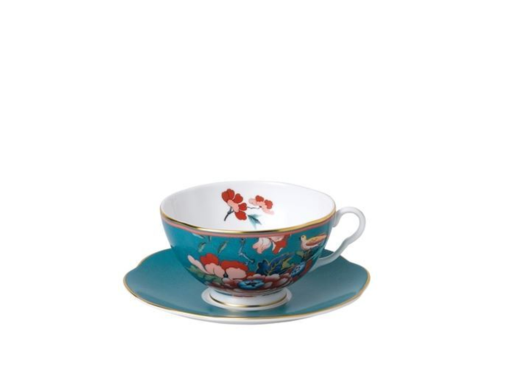 Wedgwood Чайная чашка с блюдцем Paeonia Blush Green 320 мл