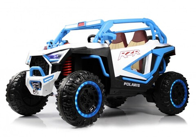 Детский электромобиль RiverToys E001EE бело-синий
