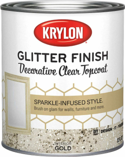 Краска Krylon Glitter Finish декоративное прозрачное покрытие с глиттером, золото 0,946л/серебро 0,946л