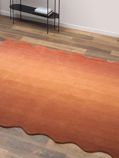 Ковер из шерсти over horizon терракотового цвета из коллекции trendy ruffles, 120х180 см