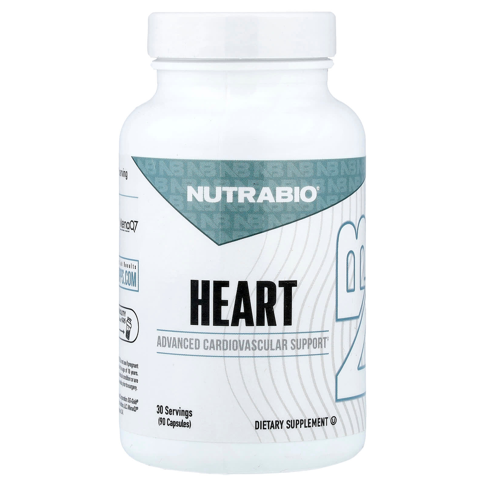 NutraBio, для сердца, 90 капсул