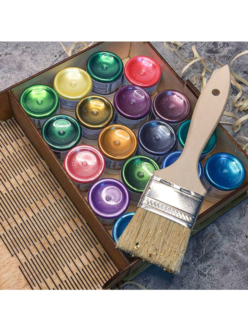 Набор «Сияющие патины» в дереве 18 шт