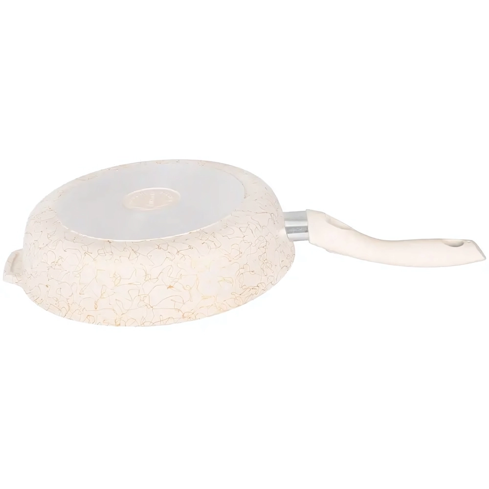 Сковорода глубокая 26см с ручкой «Грация» (белый/золото) сгбз260а