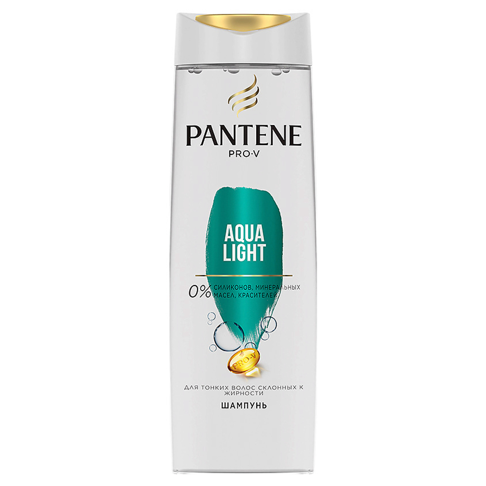 Pantene Легкий питательный шампунь Aqua Light для тонких жирных волос, 400 мл (96381)