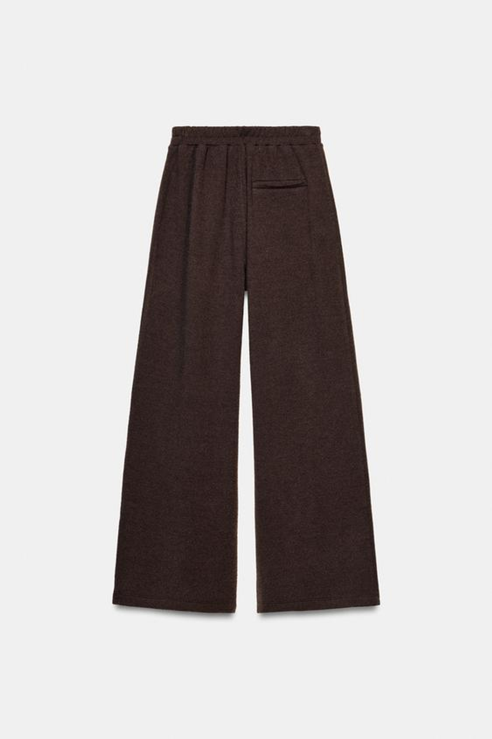 ZARA МЯГКИЕ БРЮКИ С ШИРОКИМИ ШТАНИНАМИ, ШОКОЛАДНЫЙ