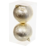 Новогодние шары 10см (набор 2шт) «Мягкий блеск», золото