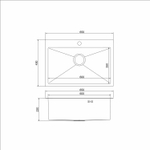 Мойка настол.монтаж 65х45 (3,0) вып 3 1/2  MIXLINE PRO 22см с сифоном (черный графит)