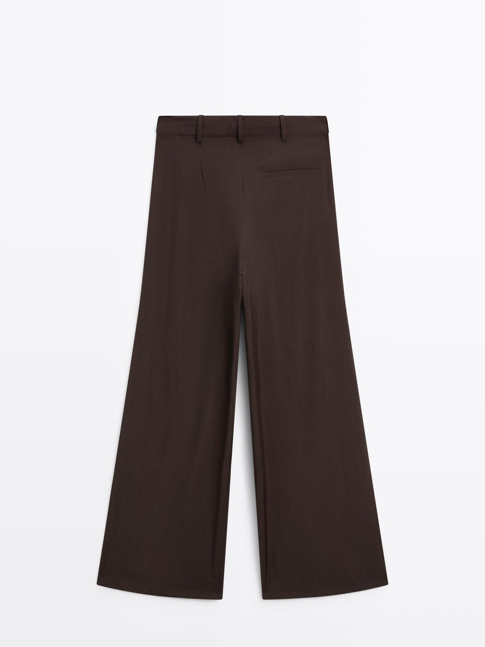 Massimo Dutti Струящиеся брюки с защипами, шоколадный