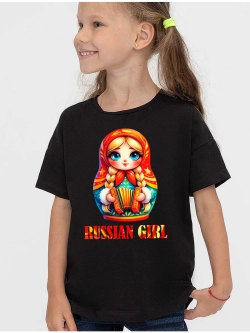 Футболка детская с Матрешкой Russia GIRL