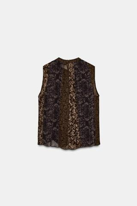 ZARA ТОП В СТИЛЕ ПЭЧВОРК — ZW COLLECTION, РАЗНОЦВЕТНЫЙ