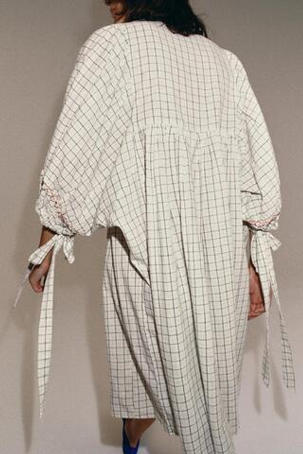 ZARA ПЛАТЬЕ МИДИ ИЗ СМЕСОВОГО ЛЬНА — ZW COLLECTION, РАЗНОЦВЕТНЫЙ