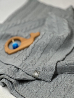 Плед вязаный Серый RinaAmari, 100*100