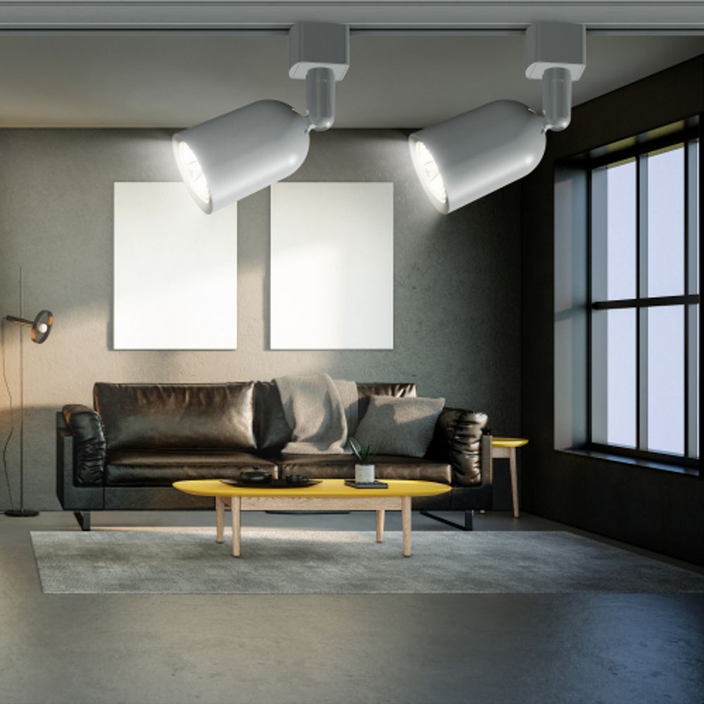 Трековый светильник однофазный ЭРА TR41-GU10 WH под лампу GU10 белый | Однофазные светильники под лампу