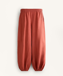 OYSHO Свободные брюки из 100% льна, красный