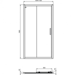 Сдвижная дверь в нишу 110 см Ideal Standard CONNECT 2 Sliding door K9275V3