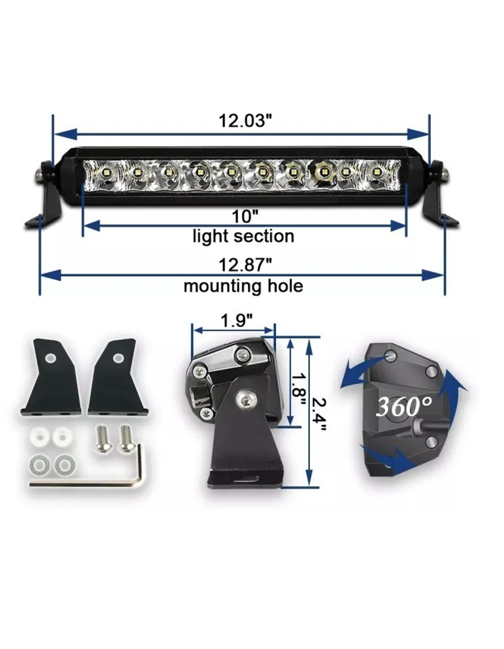 Фара комбинированного света AURORA 254 мм 50W LED