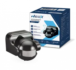 Датчик движения инфракрасный ДД 09Ч 1200Вт 180 гр.12м IP44 черный NEOX