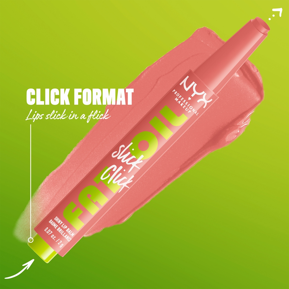 NYX Professional Makeup Fat Oil Slick Click - Тонирующий бальзам для губ оттенок Story Or Post, 2 g