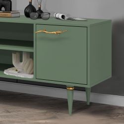 Тумба под ТВ Арт Колор matte 117см Классик Голд Зеленый нефрит матовый