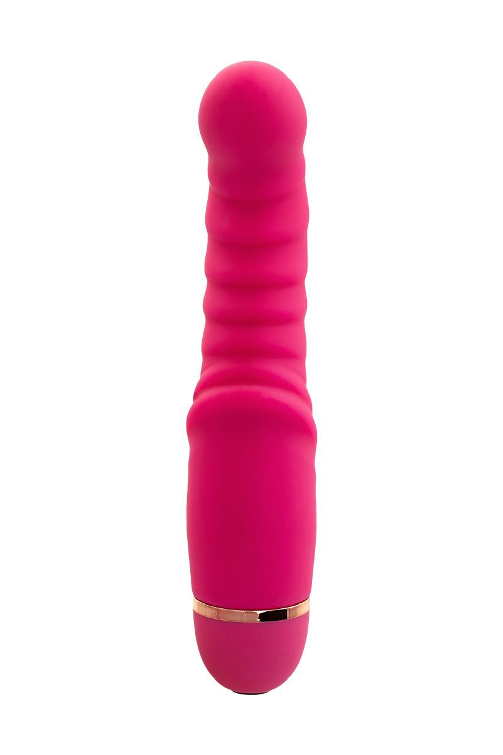 Розовый ребристый вибратор Capy - 17,4 см.