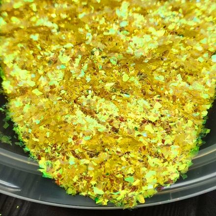Хлопья Жёлтые перламутровые для дизайна ногтей, маникюра, бодиарта, макияжа...