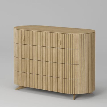 Комод 4 ящика Эклипс (натуральный дуб), 126x87x54 см