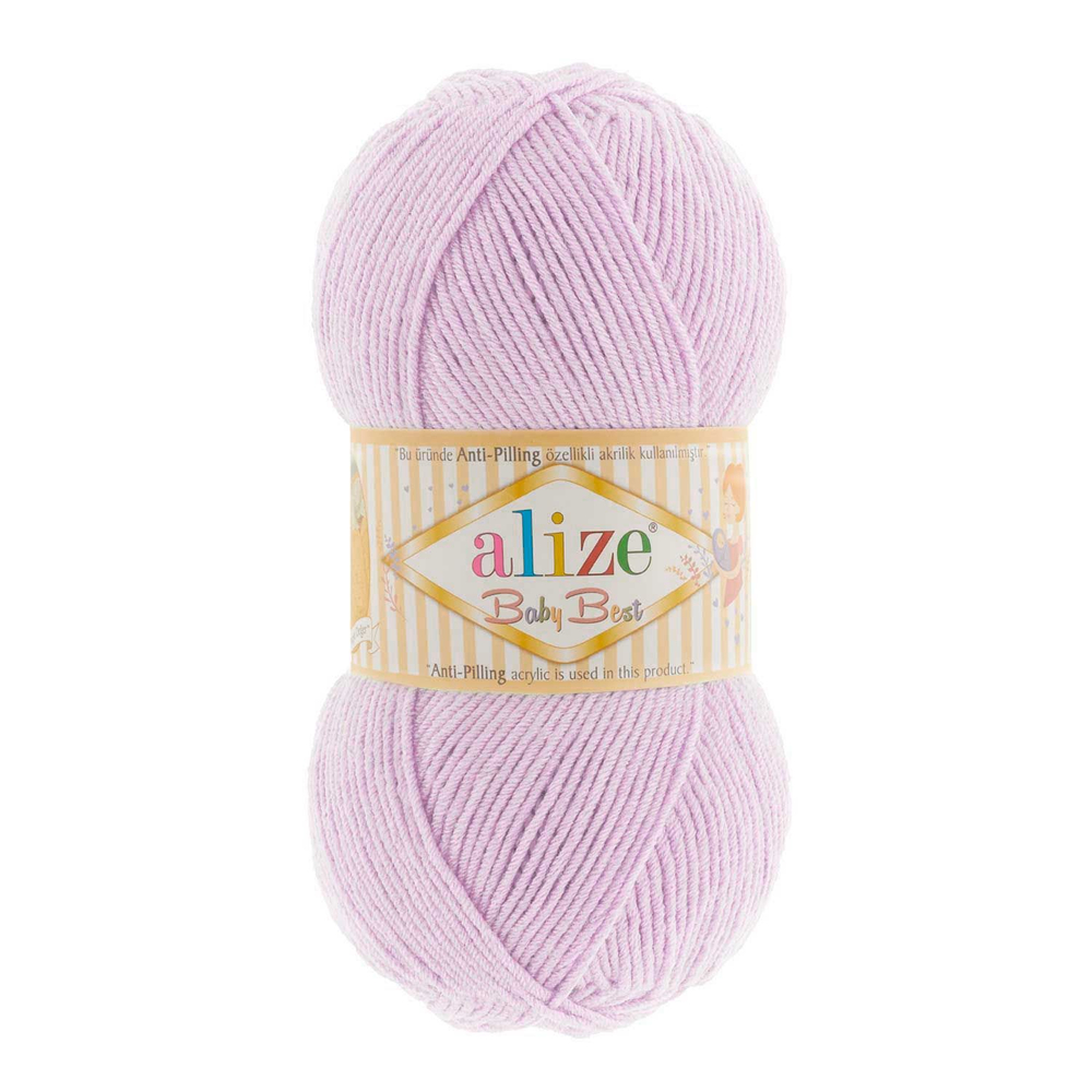 Беби бест (Baby best) пряжа Alize 10% бамбук 90%акрил 5х100г/240м 27 Лиловый