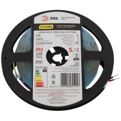 Лента светодиодная ЭРА LRCOB-352-8 12W/m 8mm 24V 2700K 3year белая 5 м | Светодиодные модули и ленты