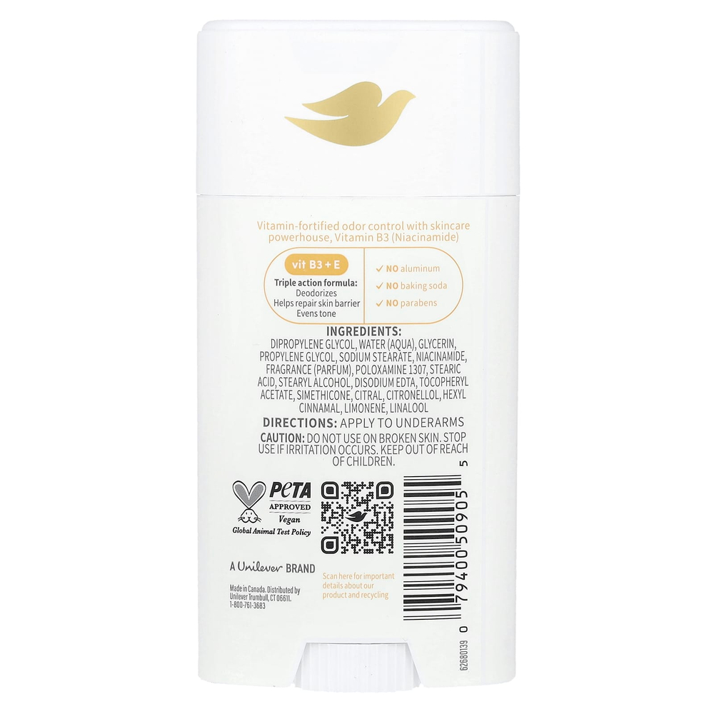 Dove, Vitamin Care + дезодорант, персики и масло ши, 74 г (2,6 унции)