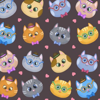 Котики на сером