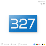 Номер на дверь 327, табличка на дверь для офиса, квартиры, кабинета, аудитории, склада, голубая 120х70 мм, Айдентика Технолоджи