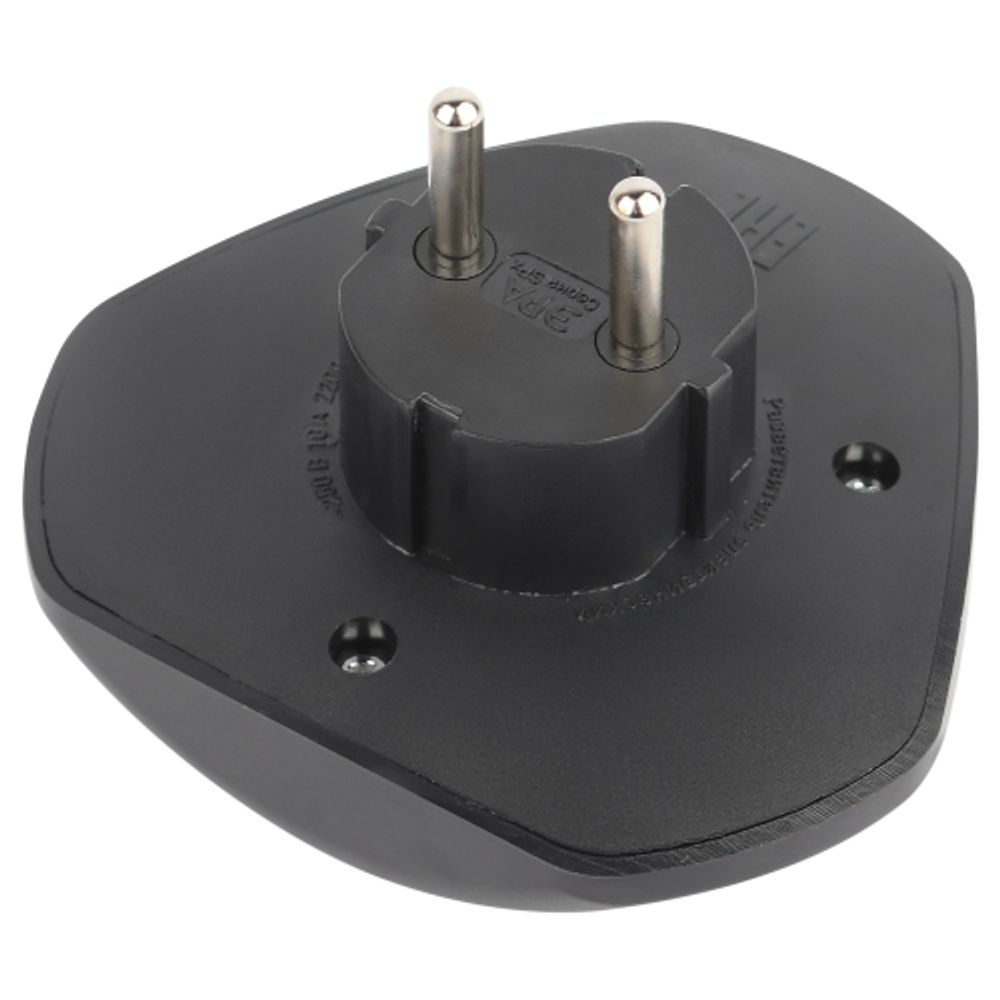 Разветвитель электрический ЭРА SPx-3-B на 3 розетки без заземления 10А черный | Тройники