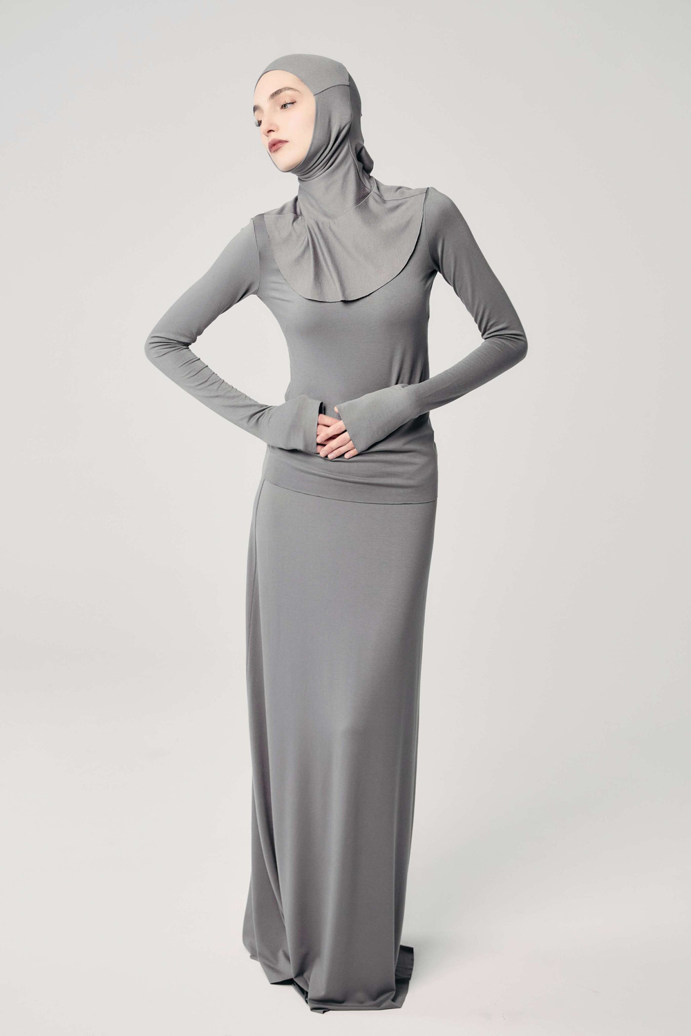 Юбка база прямая серая