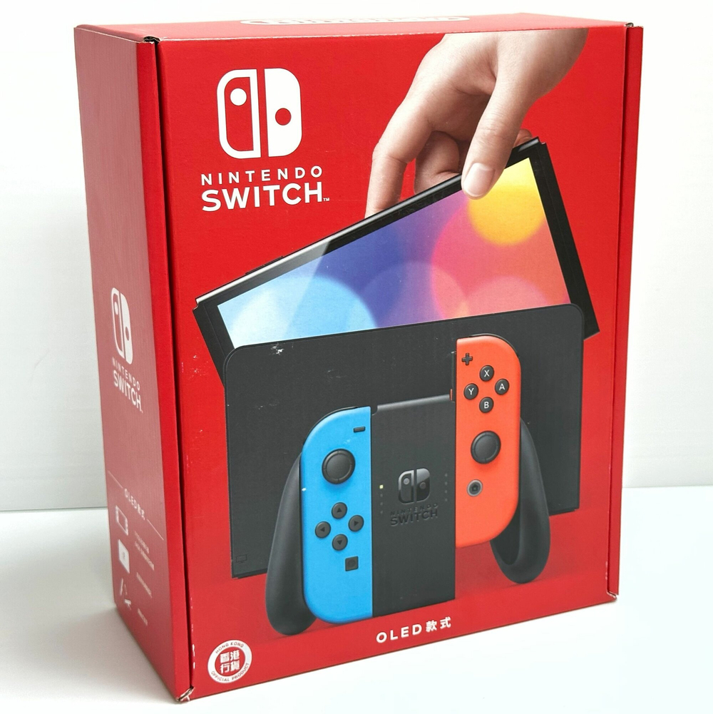 Игровая приставка Nintendo Switch OLED 64 ГБ, без игр, неоновый синий/неоновый красный