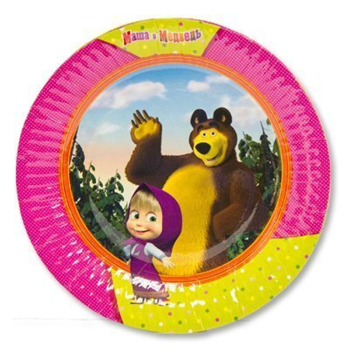 Тарелка "Маша и Медведь" 17 см, 6 шт