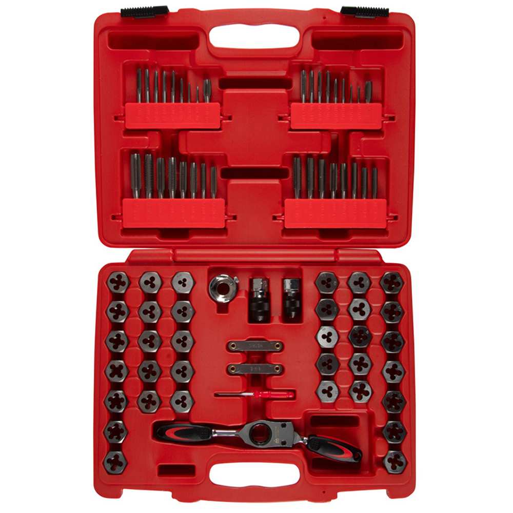 МАСТАК (351-00075CP) Набор метчиков и плашек SK-5 M3-M12, 1/8"-1/2", кейс, 75 предметов, в комплекте набор пассатижей