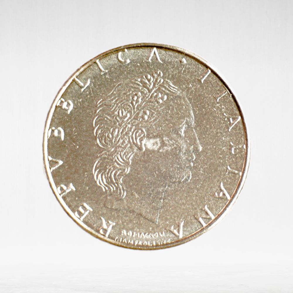Italy 50 Lire 1990 R "Vulcan at the Anvil", Small Type, AU
